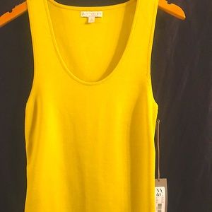 This medium chartreuse sweater tank is perfection!